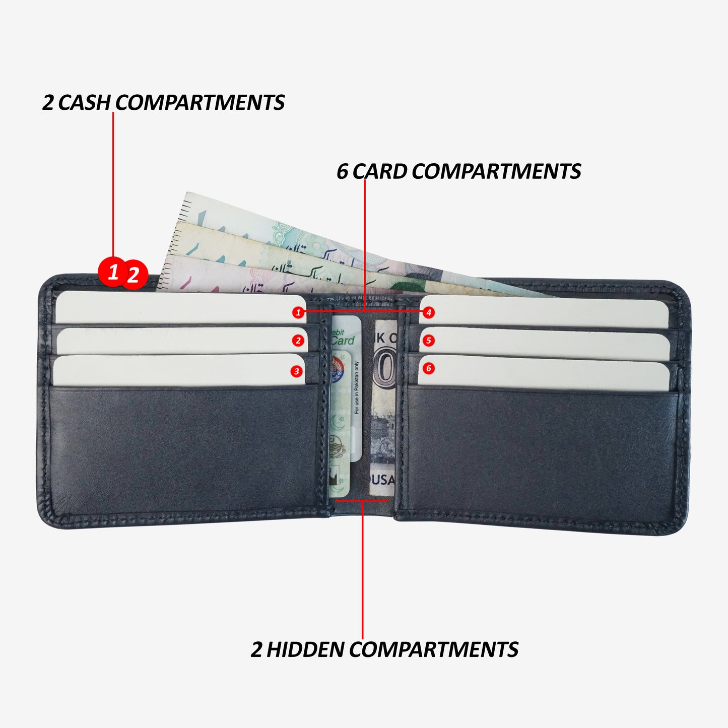 Art: 821 Men's Bi fold Leather Wallet