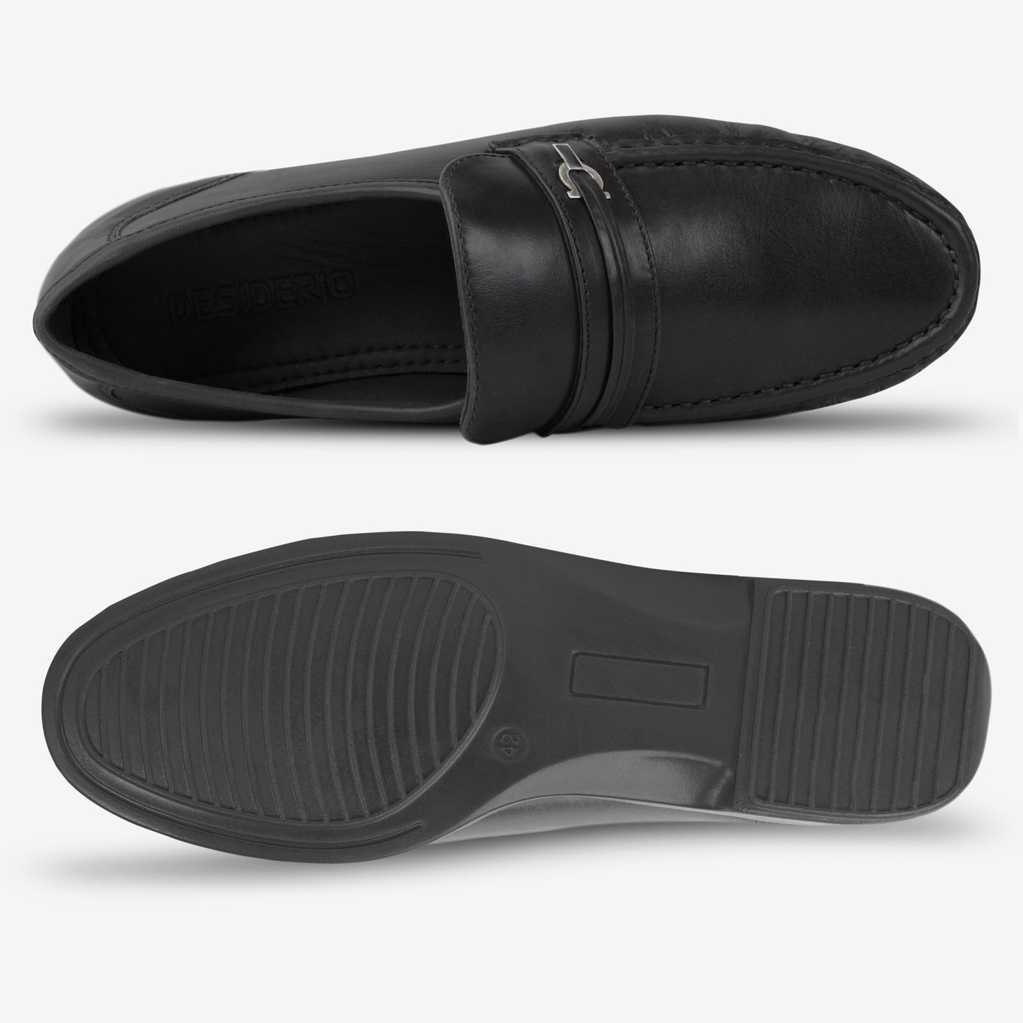Black goat leather shoe with soft goat lining and sturdy Taxon insole for durable comfort and support