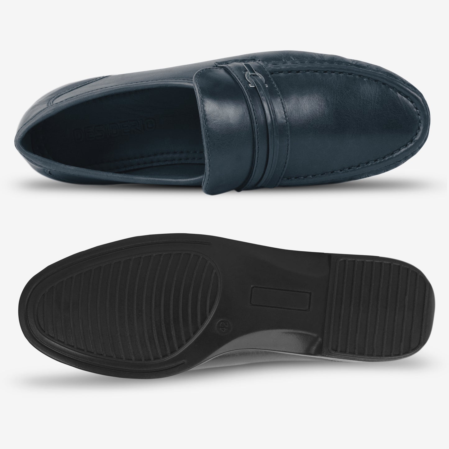 Blue goat leather shoe with soft goat lining and sturdy Taxon insole for durable comfort and support