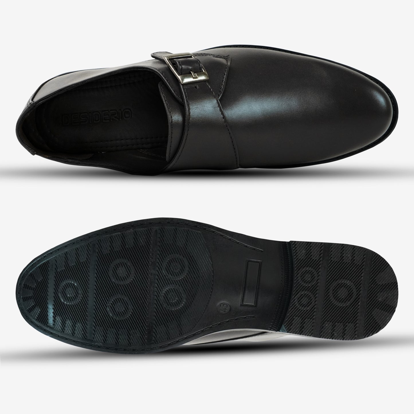 Sleek black cow leather shoes with soft sheep leather lining and cushioned insole for all-day comfort
