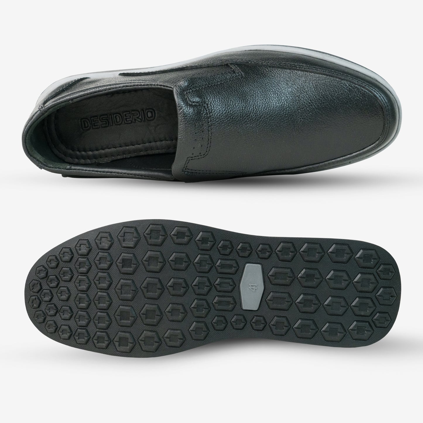 Black Cow Leather Milled Loafer PRT-03 with slip-resistant rubber sole, designed for durability, comfort, and versatile daily wear
