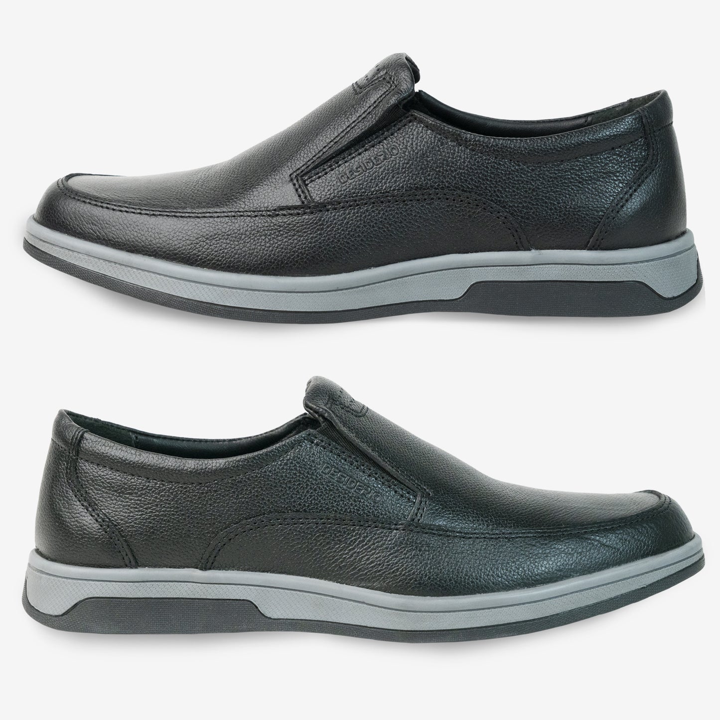 Black Cow Leather Milled Loafer PRT-03 with slip-resistant rubber sole, designed for durability, comfort, and versatile daily wear