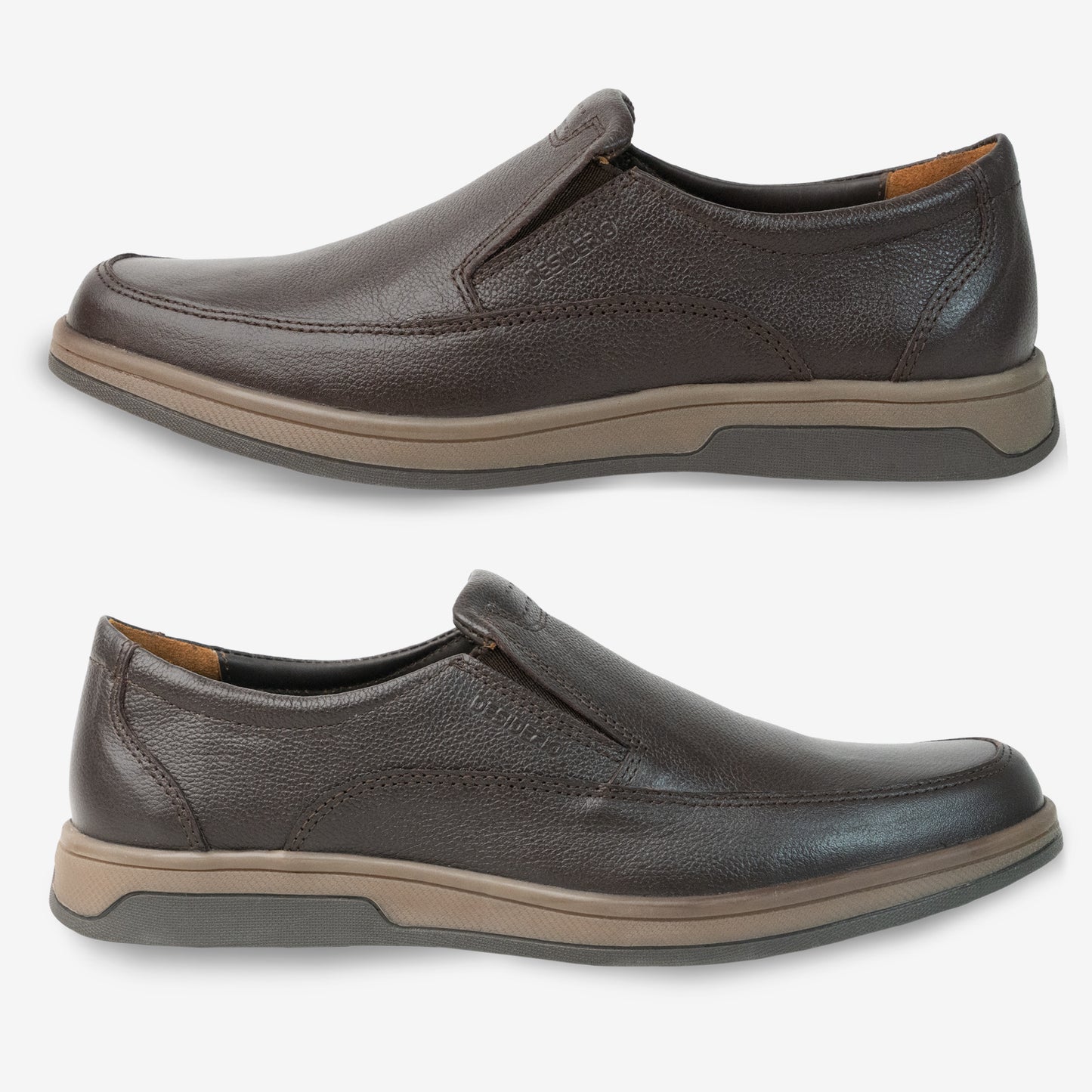 Brown Cow Leather Milled Loafer PRT-03 featuring durable construction, comfortable rubber sole, and sleek design for commuting and casual use