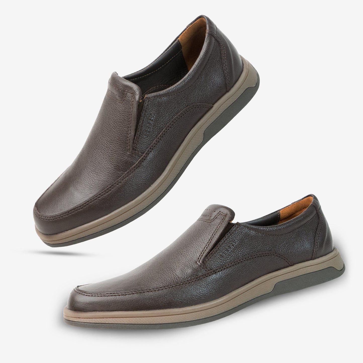 Brown Cow Leather Milled Loafer PRT-03 featuring durable construction, comfortable rubber sole, and sleek design for commuting and casual use