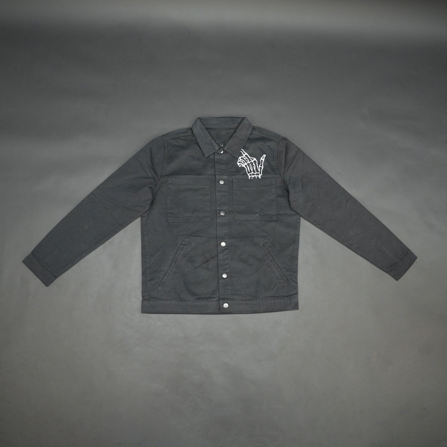 Men's Finger Printed Denim Jacket