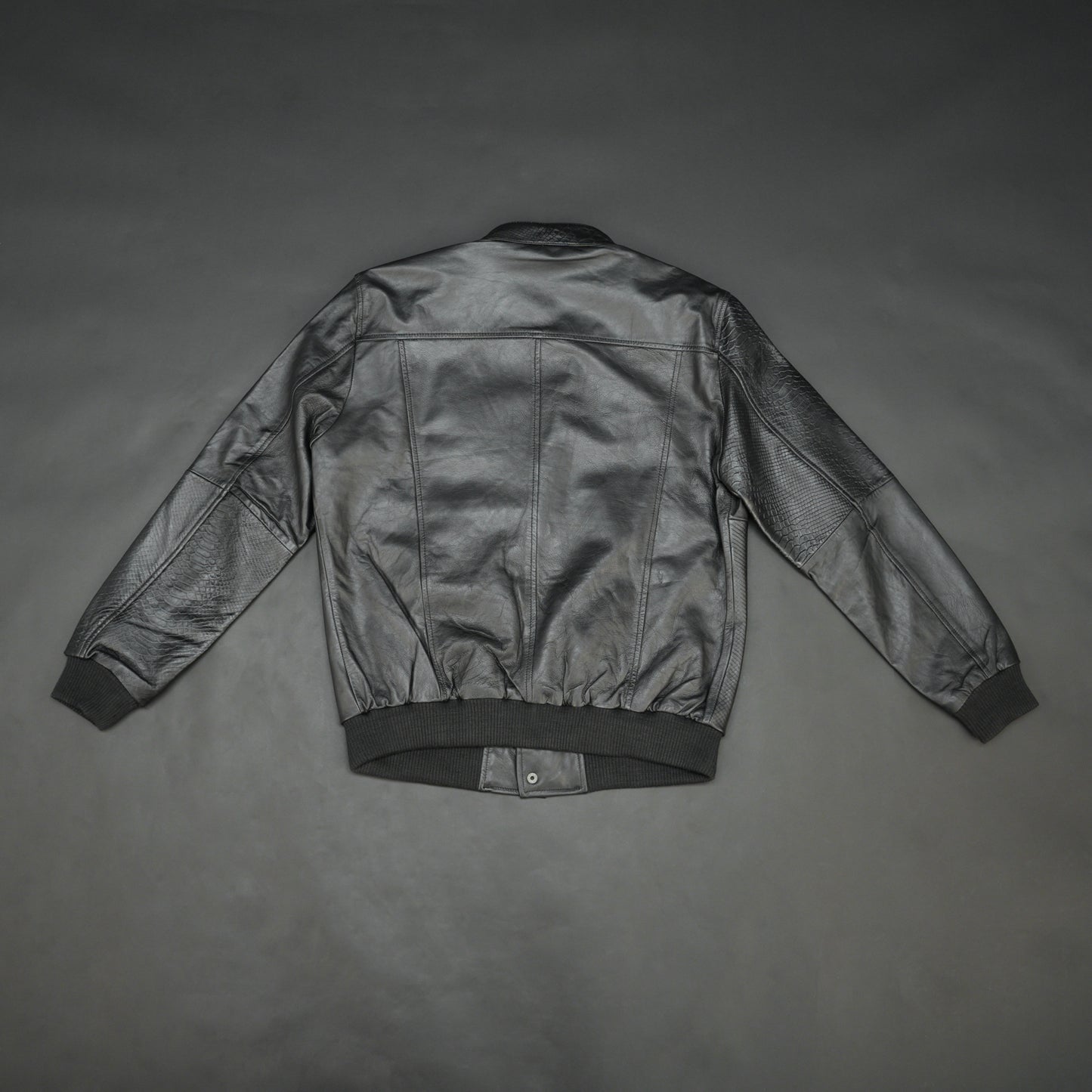 Real Leather Button Down Black Jacket