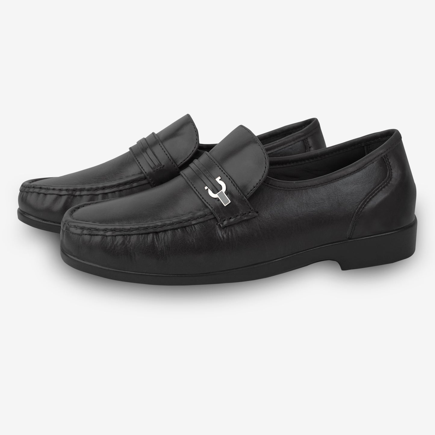 Black goat leather shoe with soft goat lining and sturdy Taxon insole for durable comfort and support