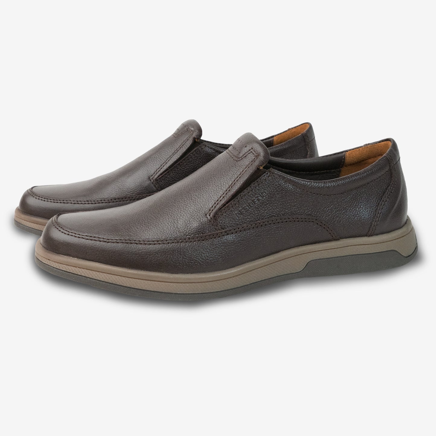 Brown Cow Leather Milled Loafer PRT-03 featuring durable construction, comfortable rubber sole, and sleek design for commuting and casual use