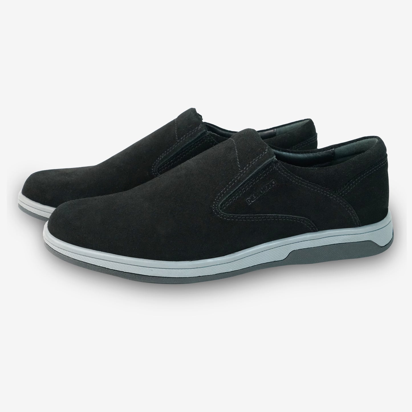 Black cow leather suede loafer PRT-01 with slip-resistant rubber sole, designed for durability, comfort, and versatile daily wear