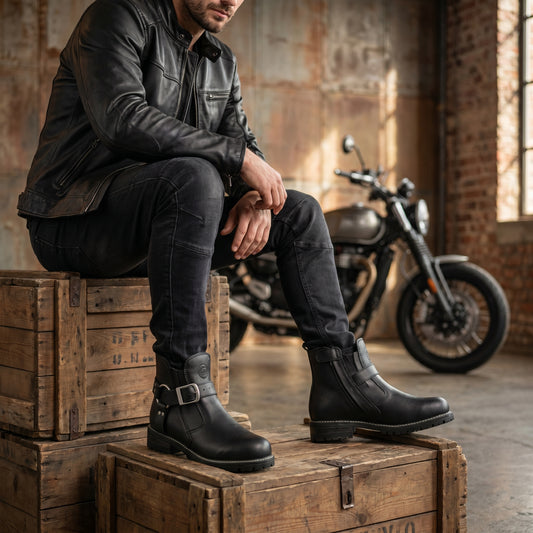 Black High Ankle Buckle Riding Boots
#Desiderio #LeatherBoots #RidingBoots #BuckleBoots #AnkleBoots #MensFootwear #GenuineLeather #StylishBoots
