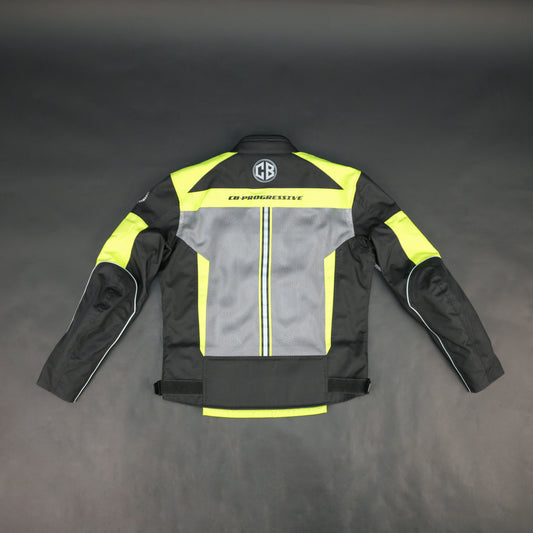 Cogobush Black & Neon Yellow Mesh Motorcycle Riding Jacket with Armor Pockets #Desiderio #MotorcycleJacket #MeshJacket #RidingGear #ArmorReady #BikerStyle #SummerRiding #ProtectiveGear