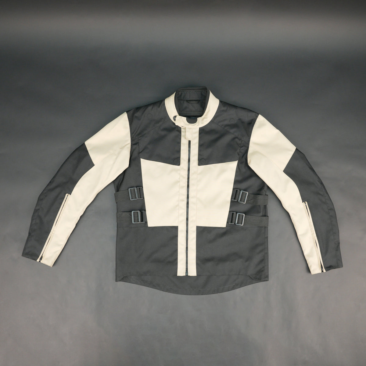Cogobush Black & Beige Adventure Touring Motorcycle Riding Jacket with Armor Pockets #Desiderio #AdventureJacket #MotorcycleJacket #TouringGear #ArmorReady #RidingGear #BikerStyle #ProtectiveGear