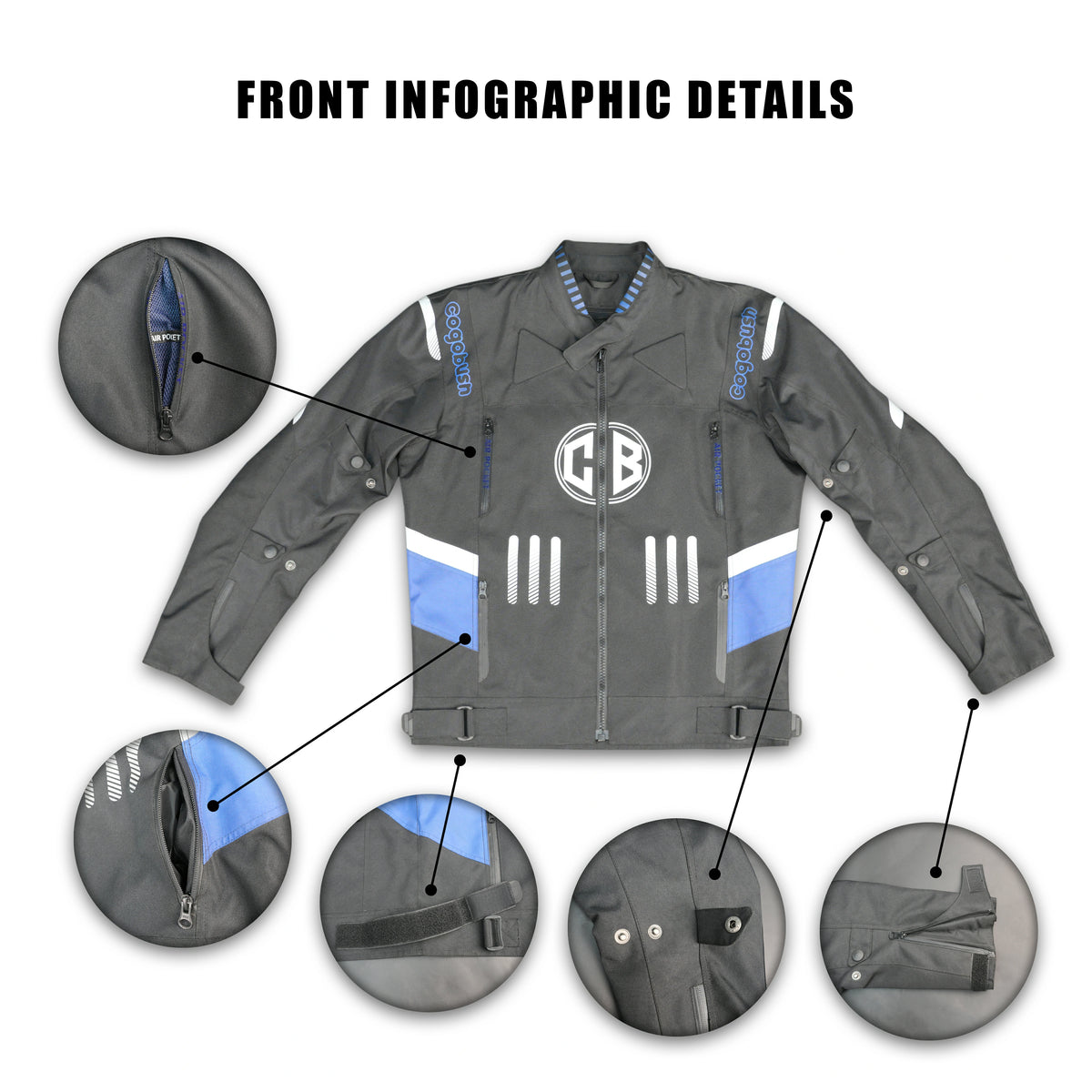 Cogobush CB Grey & Blue Mesh Motorcycle Riding Jacket with Armor Pockets & Reflective Safety
#Desiderio #MotorcycleJacket #MeshJacket #RidingGear #ReflectiveSafety #ArmorReady #BikerStyle #ProtectiveGear