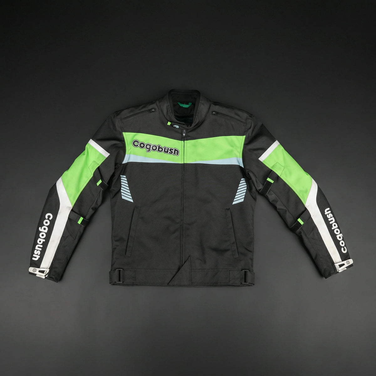 Cogobush Neon Green Motorcycle Riding Jacket with Ventilation & Armor Pockets #Desiderio #MotorcycleJacket #RidingGear #ArmorReady #VentilatedJacket #BikerStyle #SummerRiding #ProtectiveGear