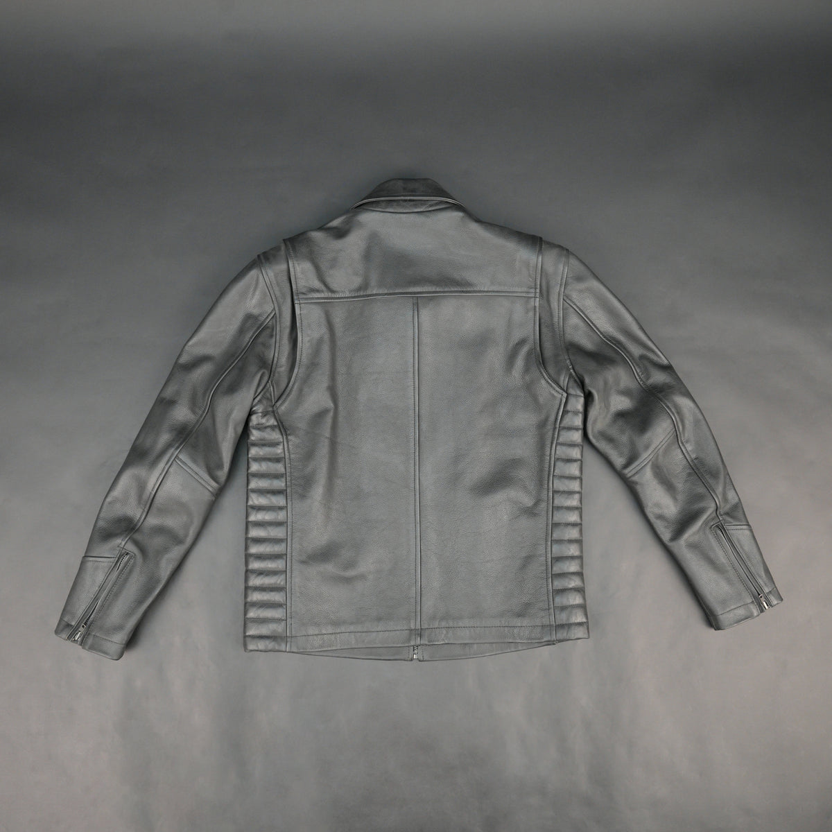 Cogobush Premium Grey Real Leather Motorcycle Biker Jacket with Multiple Pockets #Desiderio #LeatherJacket #MotorcycleJacket #BikerJacket #GenuineLeather #RidingGear #MensFashion #PremiumLeather