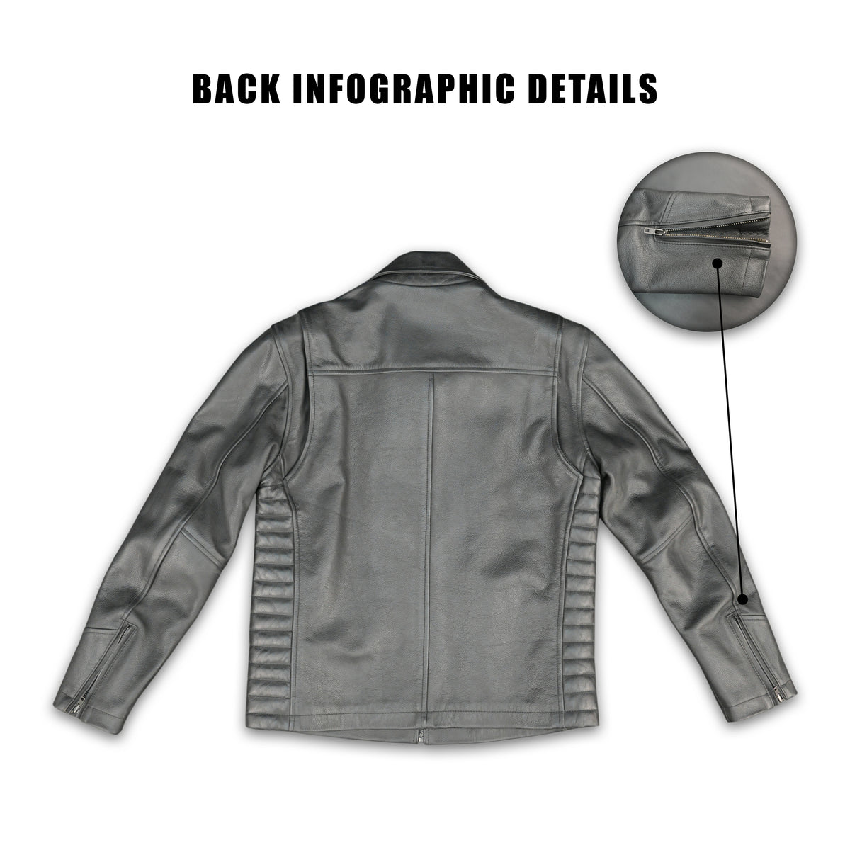 Cogobush Premium Grey Real Leather Motorcycle Biker Jacket with Multiple Pockets #Desiderio #LeatherJacket #MotorcycleJacket #BikerJacket #GenuineLeather #RidingGear #MensFashion #PremiumLeather