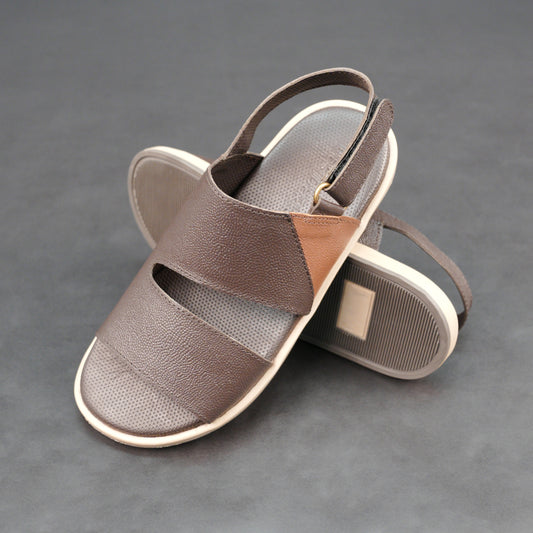 Cow printed leather footwear with goat leather lining, EVA cushioned insole, and durable TPR sole