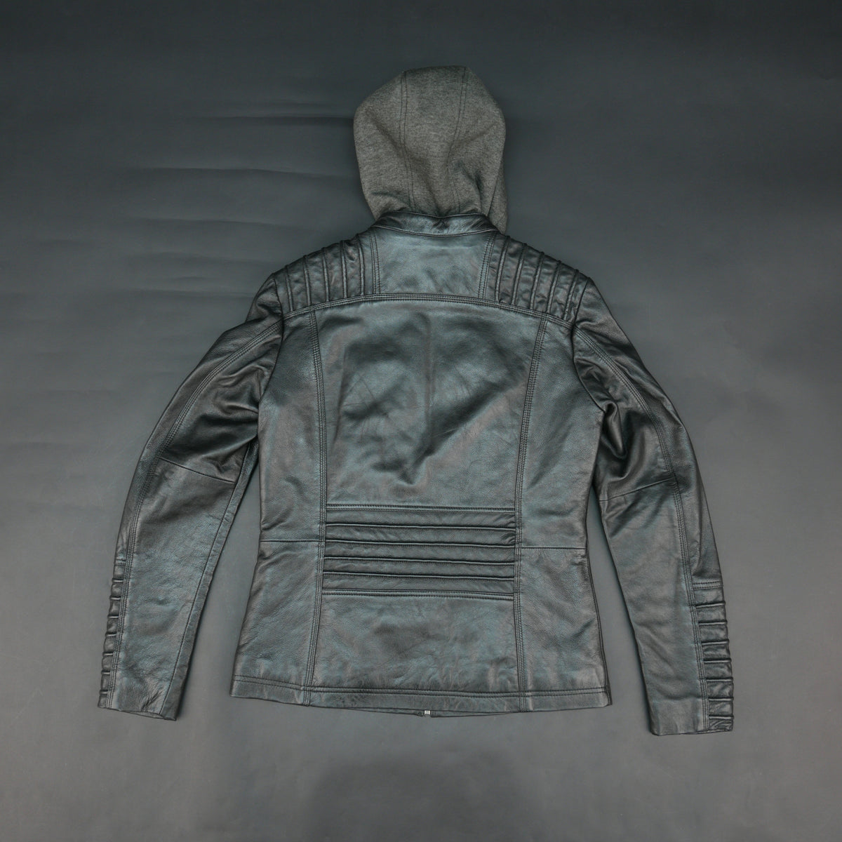 Men's Black Leather Hooded Biker Jacket - Quilted Zip-Up Moto Jacket
#Desiderio #BikerJacket #LeatherJacket #MotoJacket #MensFashion