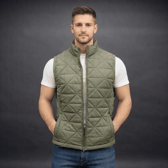 Men's Lightweight Quilted Puffer Vest Gilet #Desiderio #DesiderioFashion #PufferVest #QuiltedVest #MensOuterwear #LightweightWear #WinterStyle #MensFashion