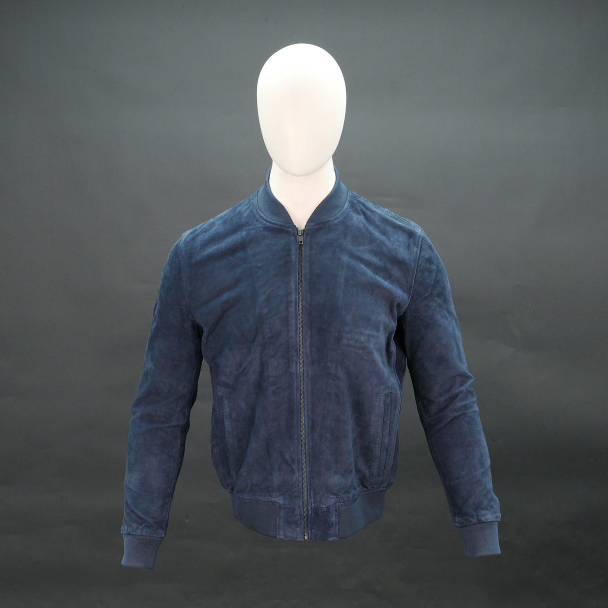 Men’s Navy Blue Suede Bomber Jacket #Desiderio #LeatherJacket #SuedeLeatherJacket #BomberJacket #MensLeatherJacket #MensFashion #Outerwear