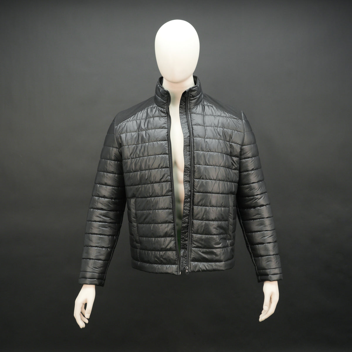 Men's Two Tone Zipper Quilted Puffer Jacket #Desiderio #DesiderioMenswear #PufferJacket #QuiltedJacket #TwoToneJacket #MensFashion #WinterWear #CasualStyle