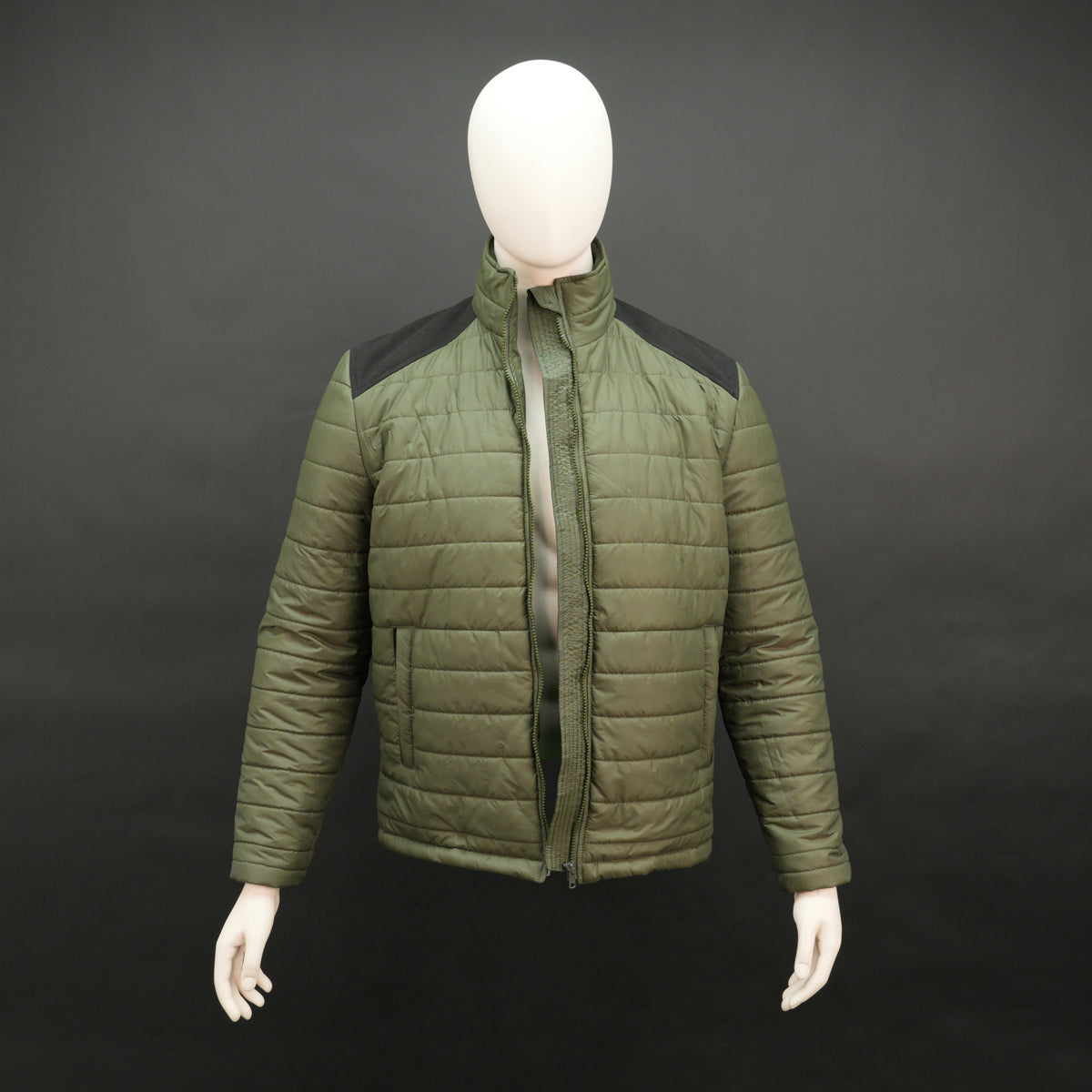 Men's Two Tone Zipper Quilted Puffer Jacket #Desiderio #DesiderioMenswear #PufferJacket #QuiltedJacket #TwoToneJacket #MensFashion #WinterWear #CasualStyle