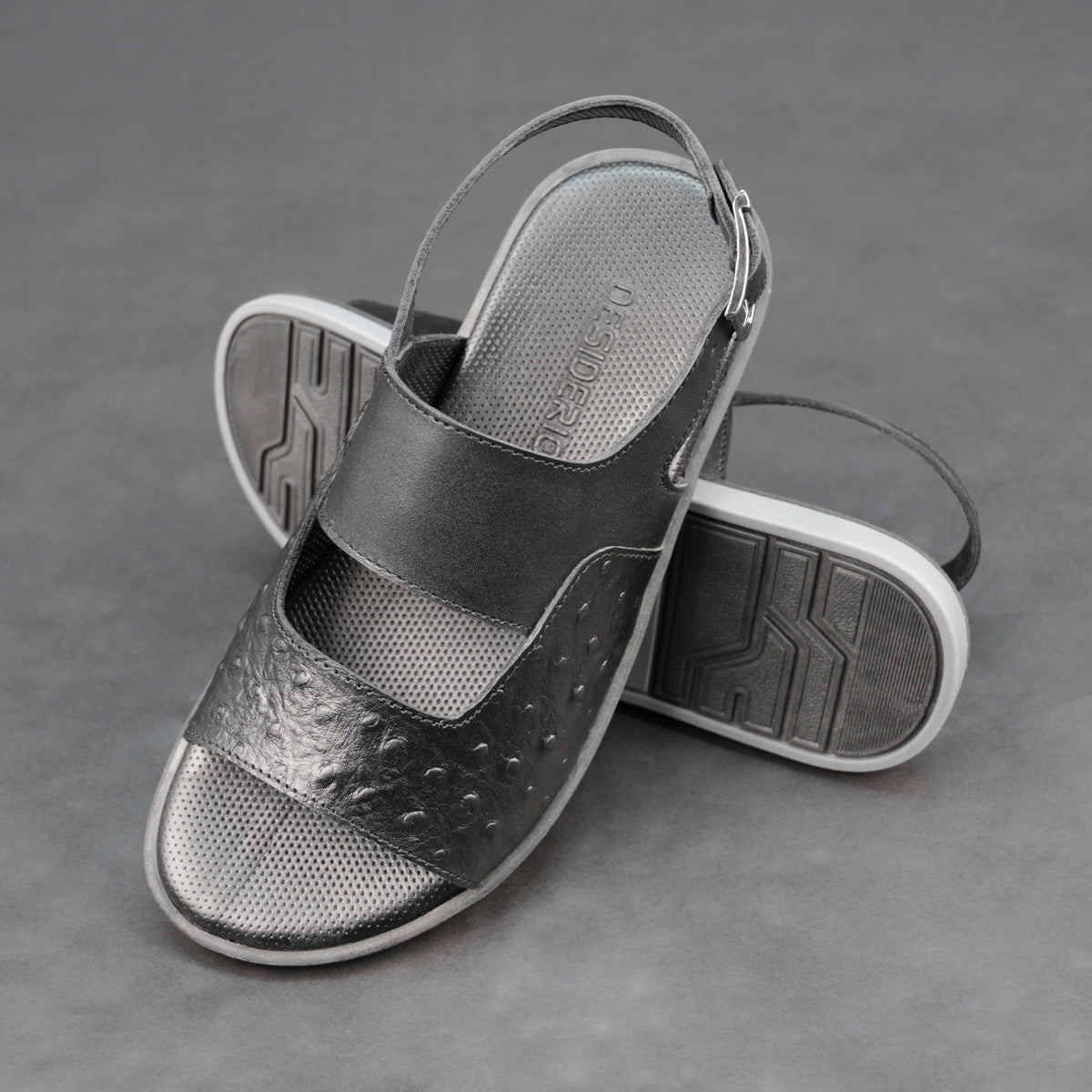 Ostrich Leather Sandal #Desiderio #DesiderioShoes #LeatherSandals #OstrichLeather #MensSandals #MensFootwear #PremiumLeather #CasualFootwear