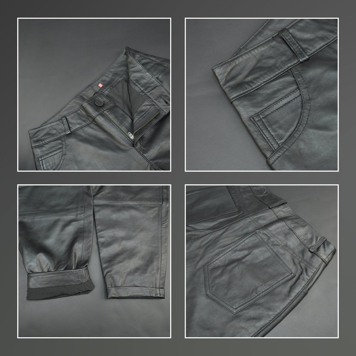 Premium black sheep Morocco leather pants with slim-fit design, smooth finish, and durable stitching for casual and party wear