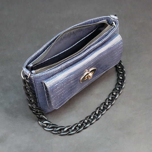 Blue everyday bag with zip compartment, outer pocket, and comfy straps lightweight, stylish, and perfect for daily use