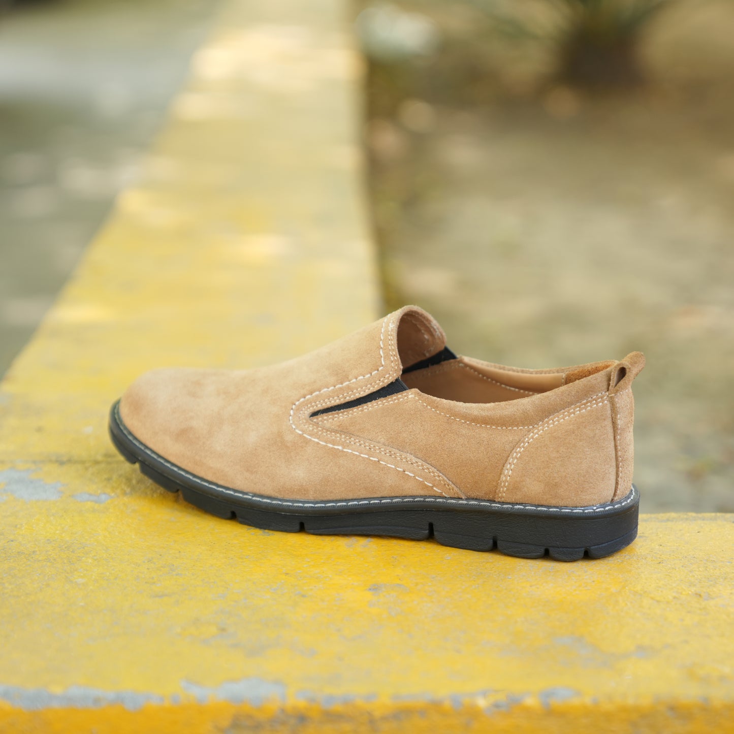 Camel genuine cow leather milled loafer with plush sheep lining, supportive Texon insole, and lightweight EVA sole for versatile wear