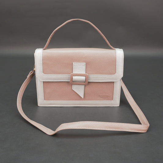 Real leather crossbody bag with zipper and inner pocket, shoulder and hand straps, available in multiple colors