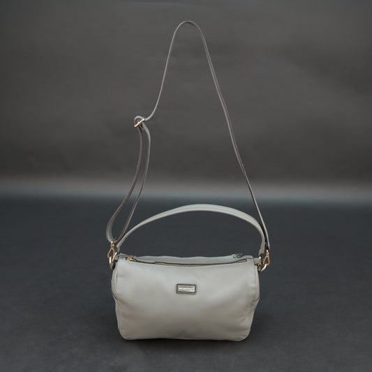 Silver cow Chelsea leather bag with zip closure, multiple pockets, and durable everyday design.