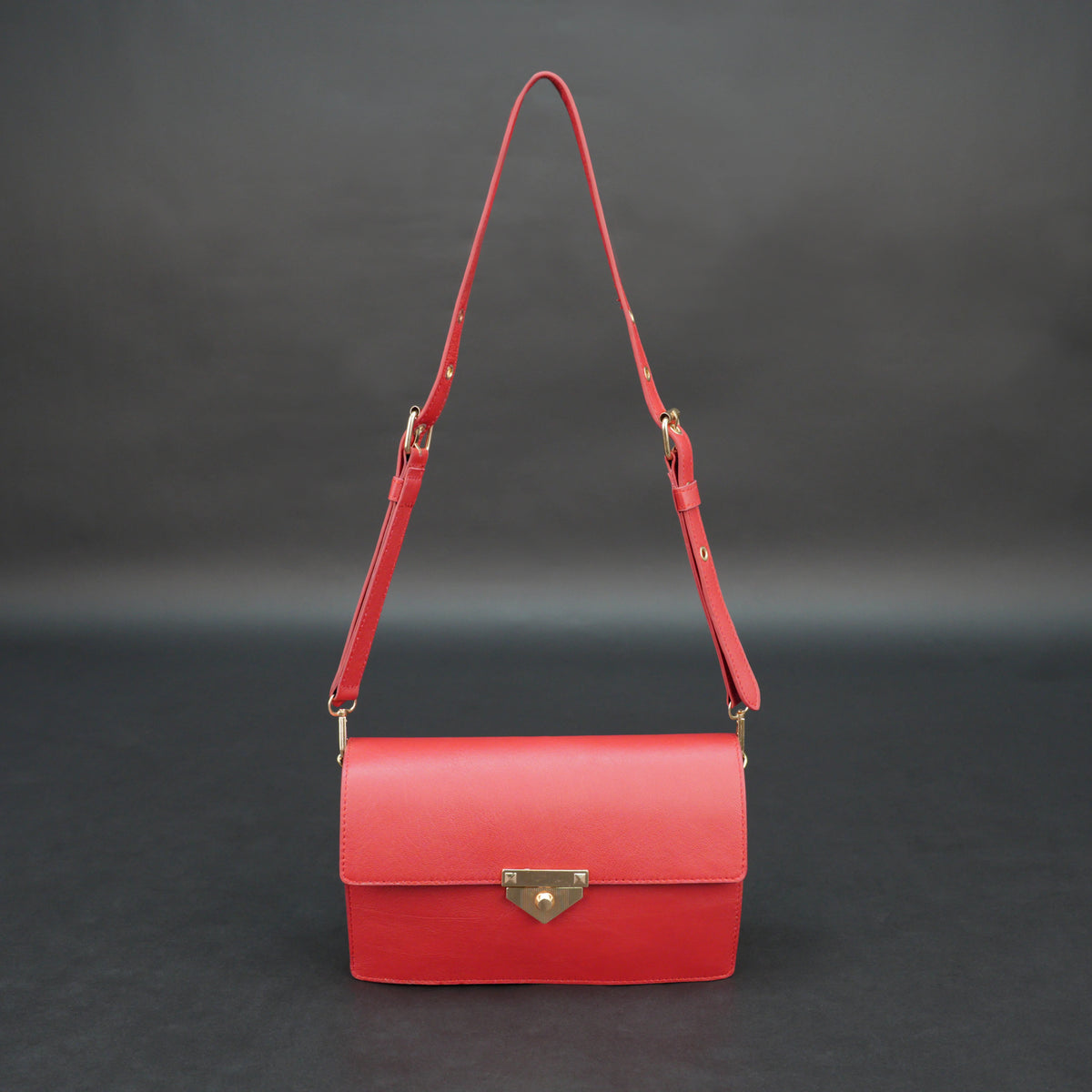 Small-Sized Red Leather Shoulder Purse #Desiderio #DesiderioBags #GenuineLeather #LeatherPurse #ShoulderPurse #WomensBag #LeatherAccessories #EverydayStyle