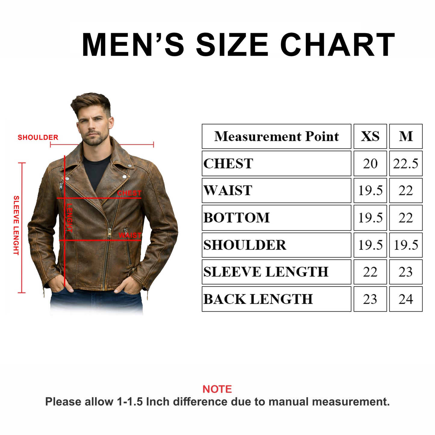 Real Sheep Leather Motorcycle Jacket In Vintage Finish