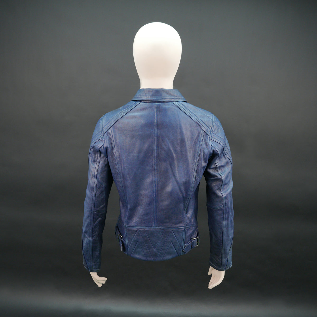 Women's Blue Fitted Leather Biker Jacket #Desiderio #LeatherJacket #WomensJacket #BlueLeatherJacket #BikerStyle #GenuineLeather #PremiumLeather #FashionOuterwear