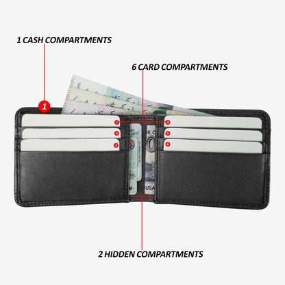Art: 821 Men's Bi fold Leather Wallet