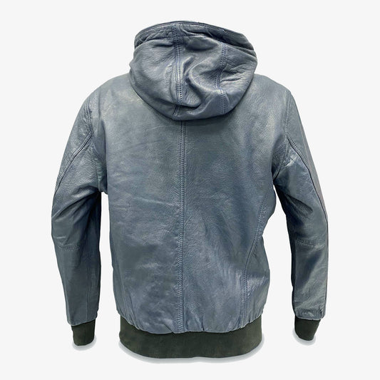 Real Sheep Leather Hooded Jacket
