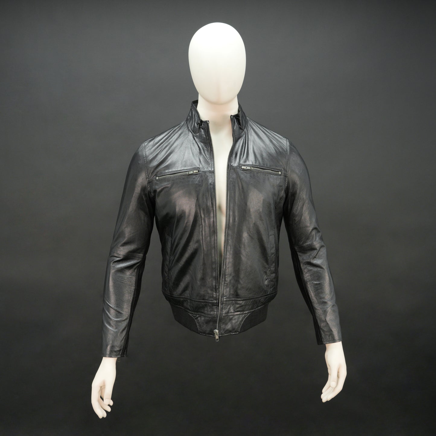Real Leather Zipper Jacket