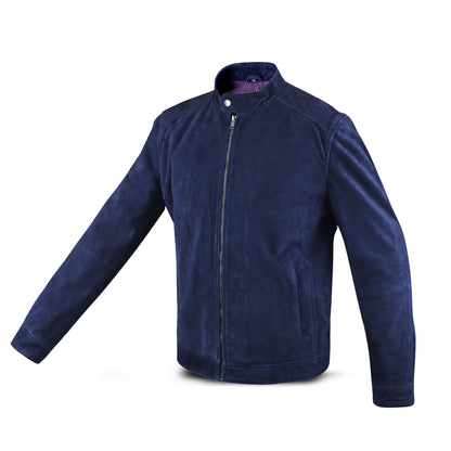 Cow Leather Jacket for Men's Fashion Stylish Slim Fit Suede Leather Jacket (Desi-Walo)