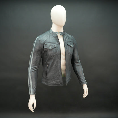 Real Leather Red Stripe Jacket