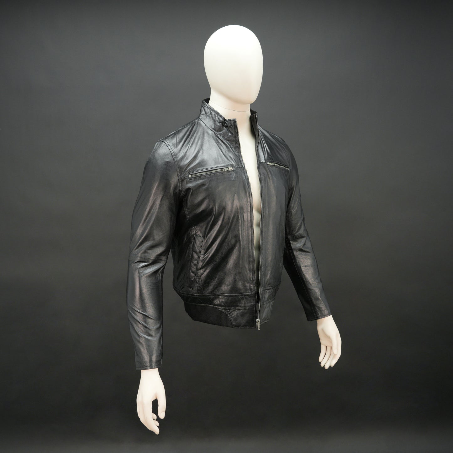 Real Leather Zipper Jacket