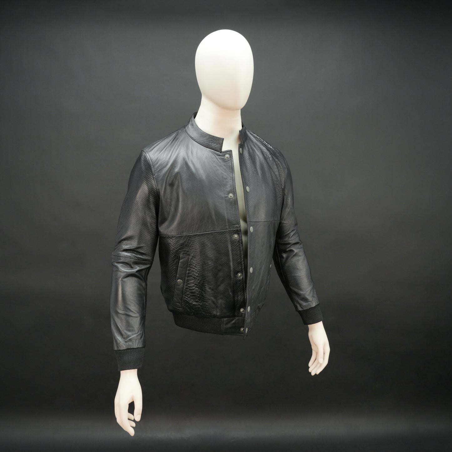Real Leather Button Down Black Jacket