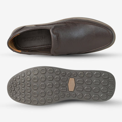 Brown Cow Leather Milled Loafer PRT-03 featuring durable construction, comfortable rubber sole, and sleek design for commuting and casual use