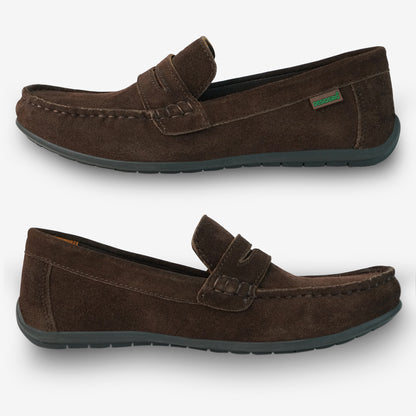 Premium brown cow leather suede shoes with soft sheep leather lining, cushioned insocks, durable Texon insole, and flexible TPR sole for comfort and style