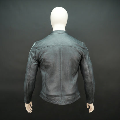 Real Leather Red Stripe Jacket