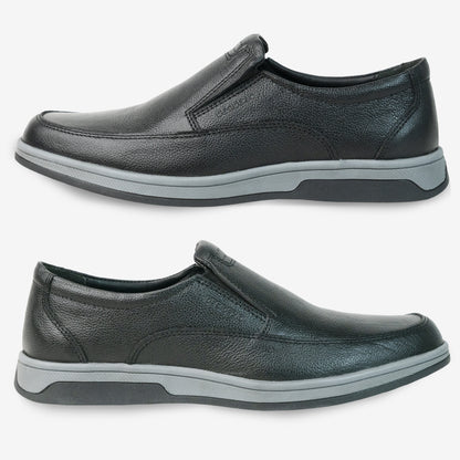 Black Cow Leather Milled Loafer PRT-03 with slip-resistant rubber sole, designed for durability, comfort, and versatile daily wear