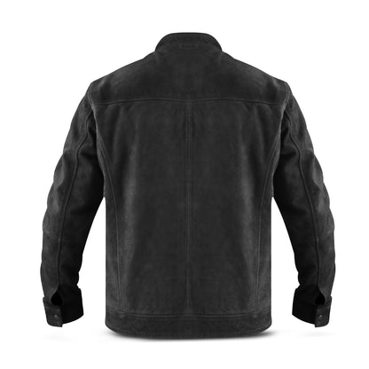 Cow Leather Jacket for Men's Fashion Stylish Slim Fit Suede Leather Jacket (Desi-Walo)