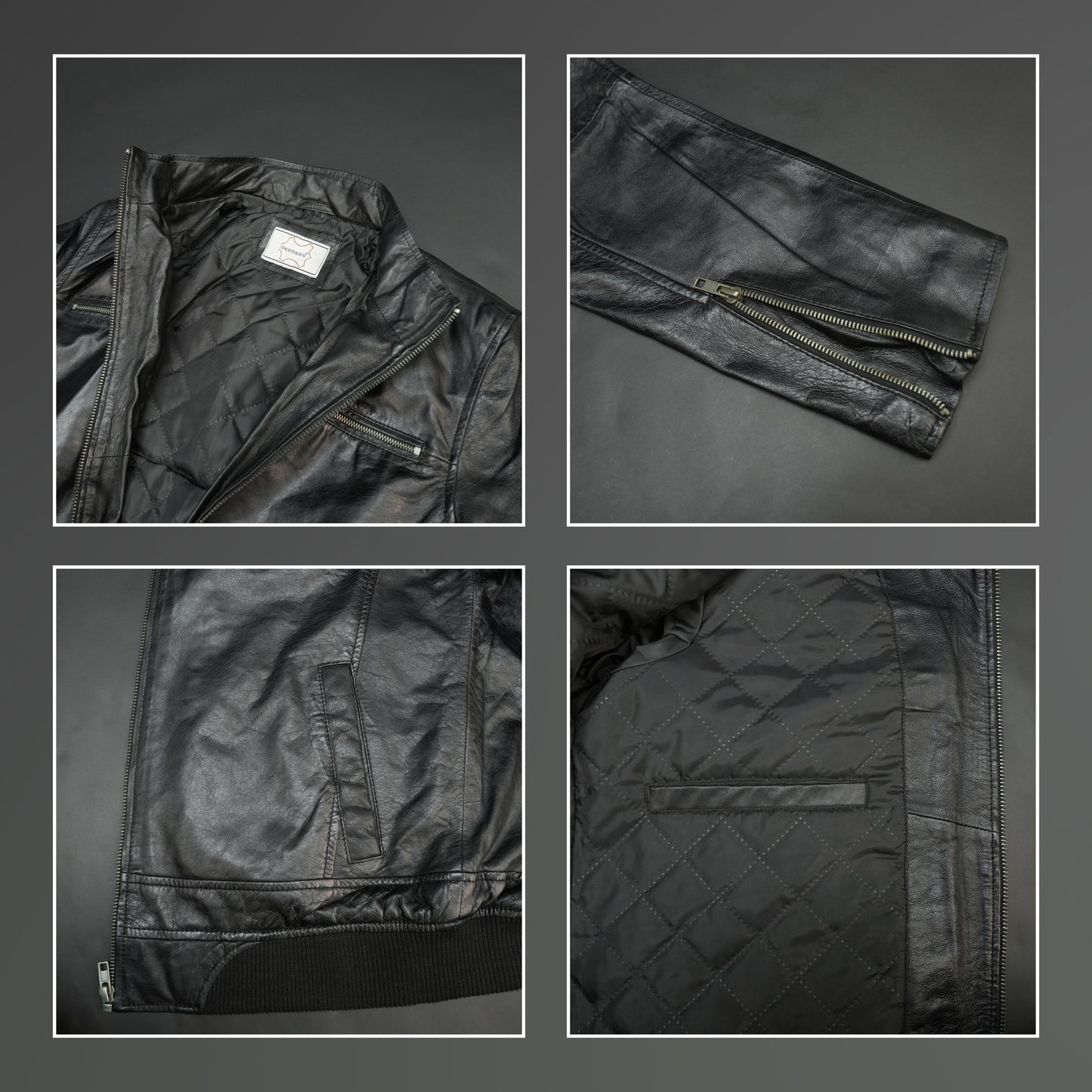 Real Leather Zipper Jacket