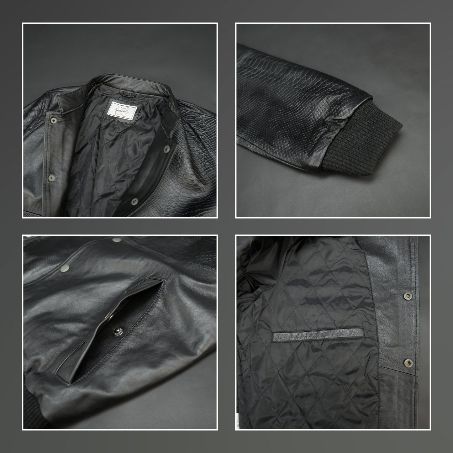 Real Leather Button Down Black Jacket