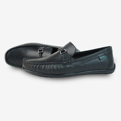 Elegant black cow leather shoes with soft sheep leather lining and durable Taxon insole for comfort and support